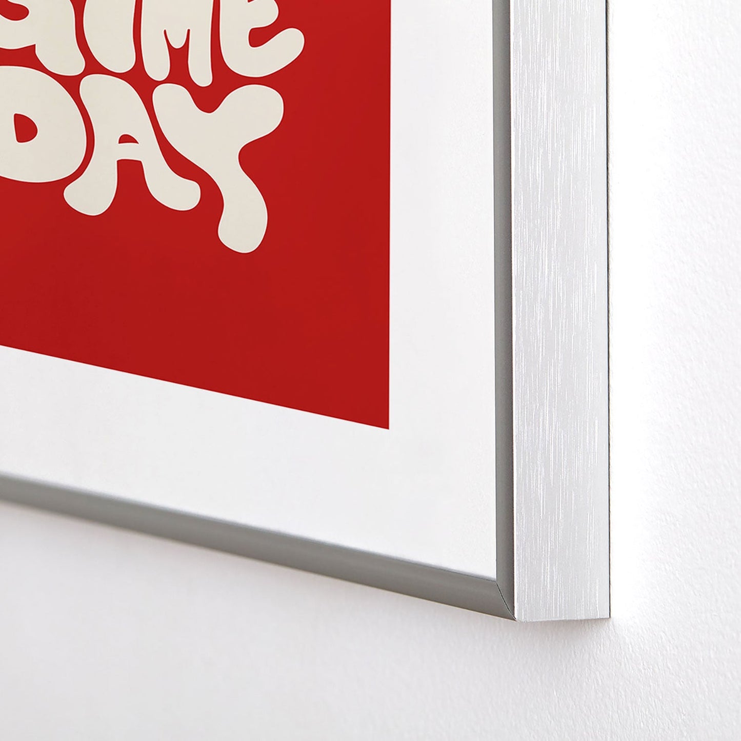 DENY Designs Gameday Red and White 1 Metal Framed Art Print