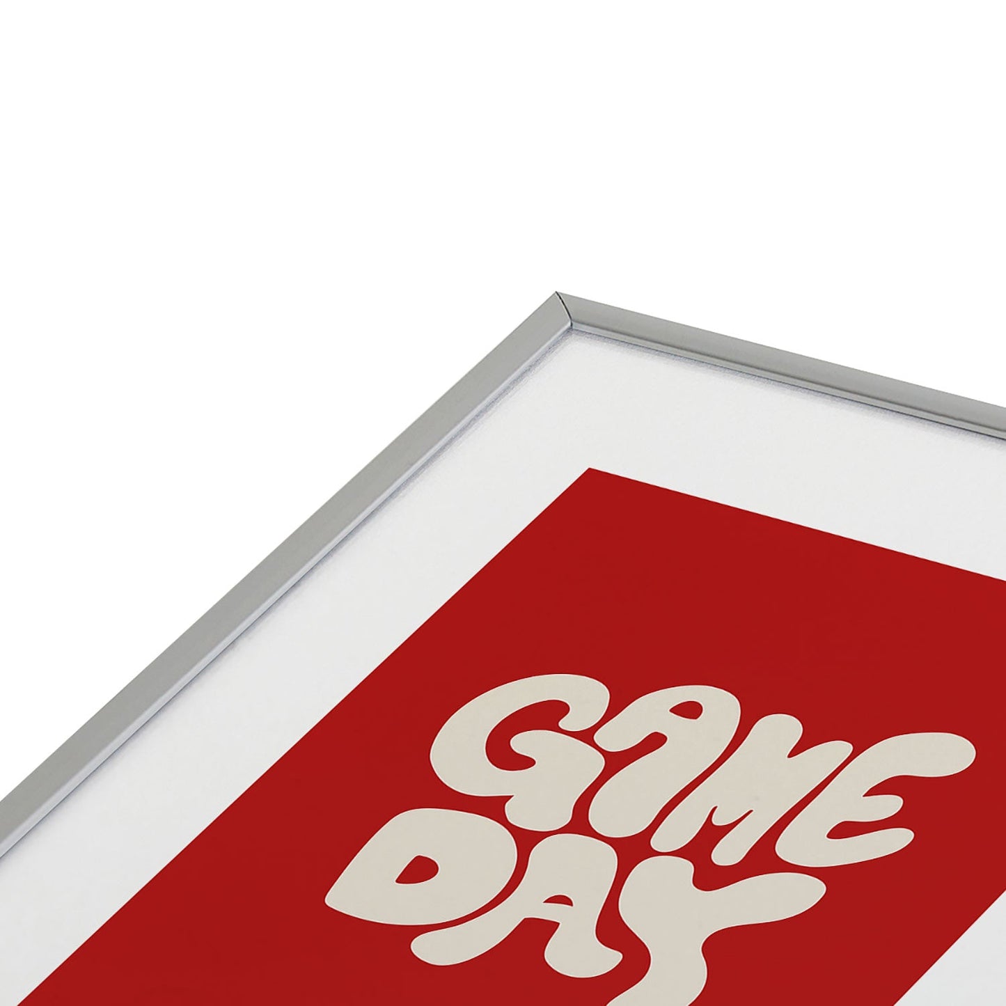 DENY Designs Gameday Red and White 1 Metal Framed Art Print