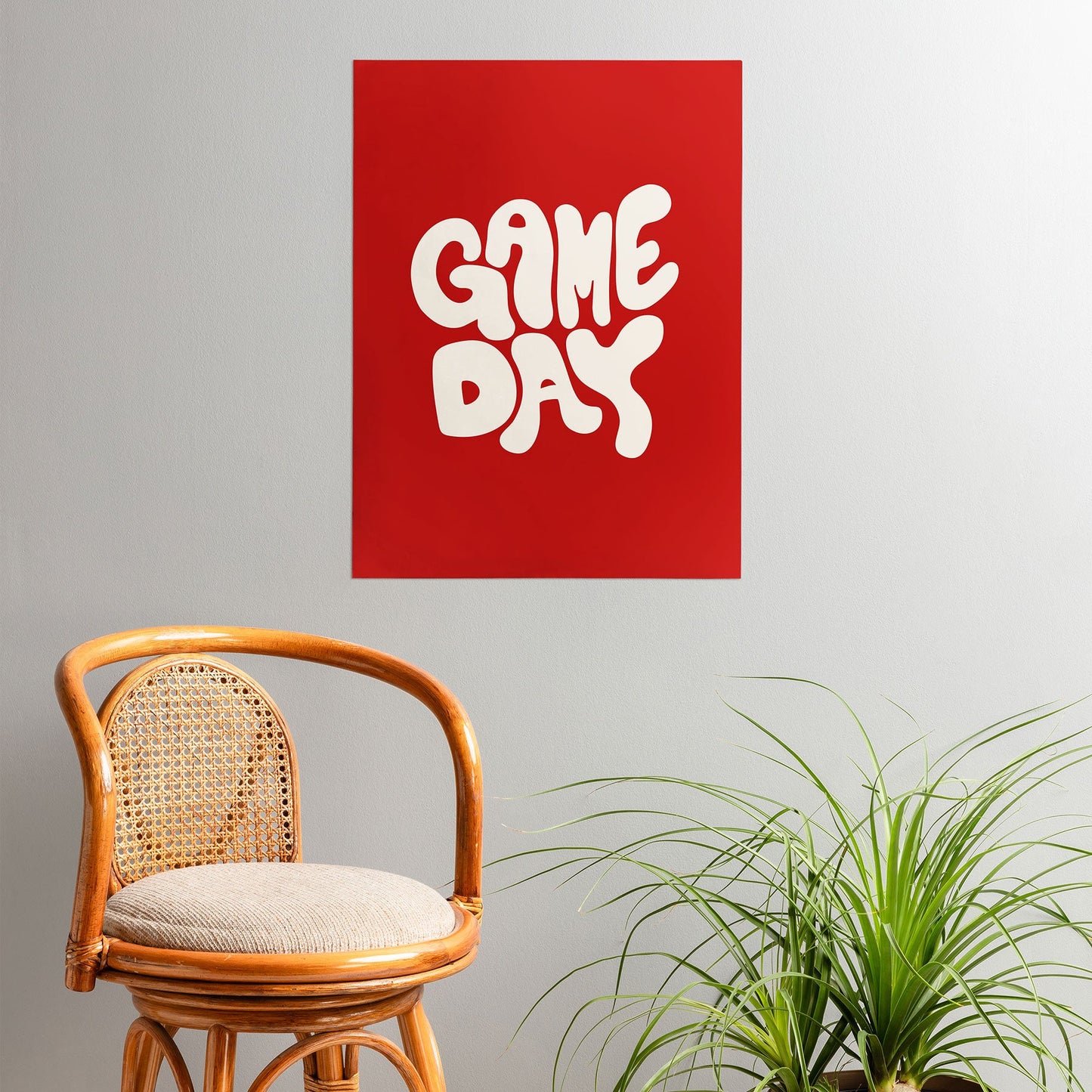 DENY Designs Gameday Red and White 1 Poster