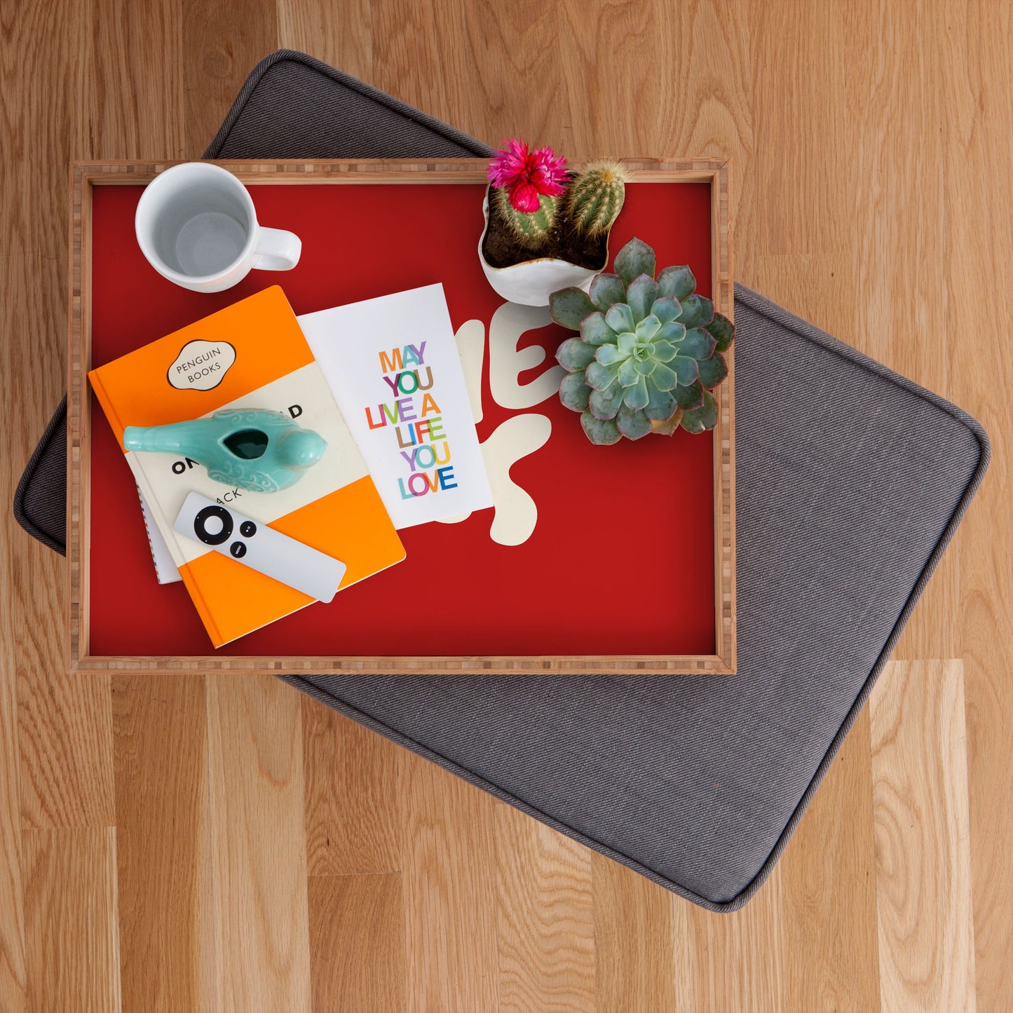 DENY Designs Gameday Red and White 1 Rectangular Tray