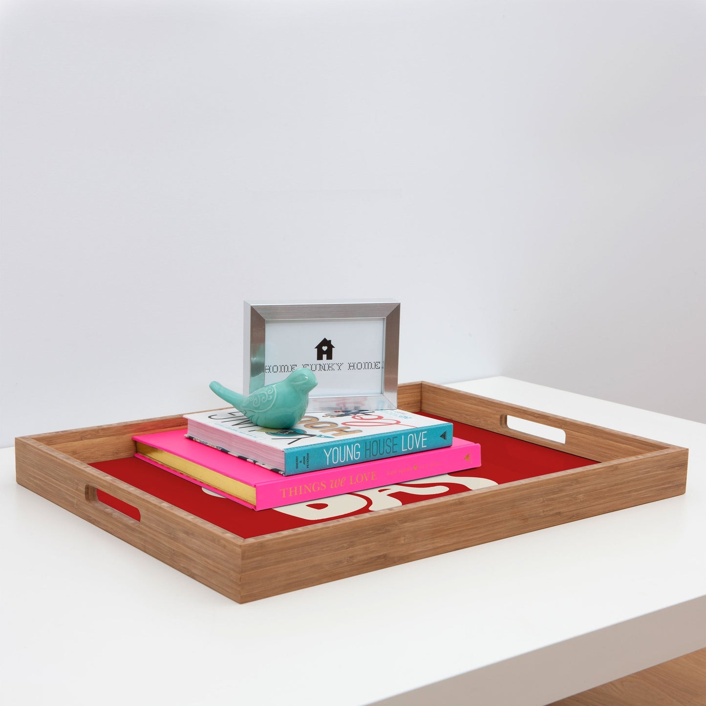 DENY Designs Gameday Red and White 1 Rectangular Tray