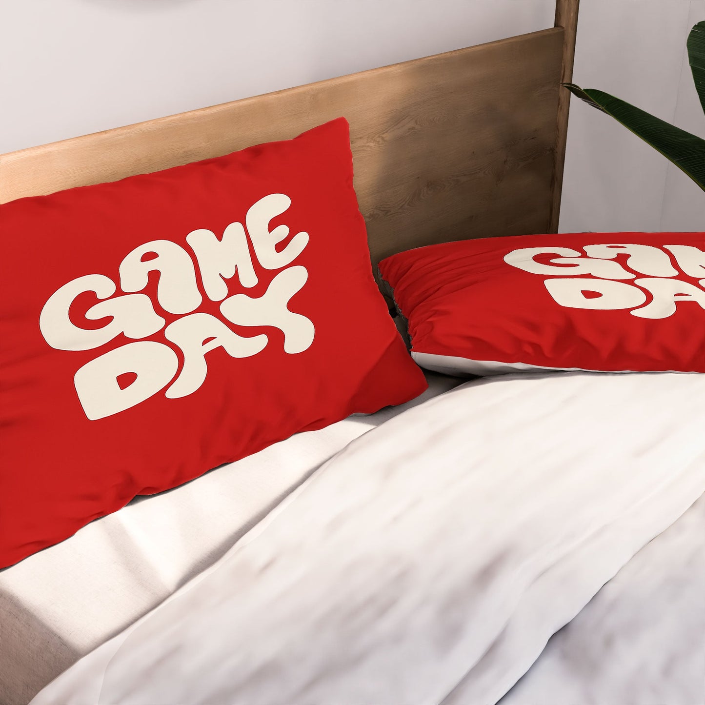 DENY Designs Gameday Red and White 1 Pillow Shams