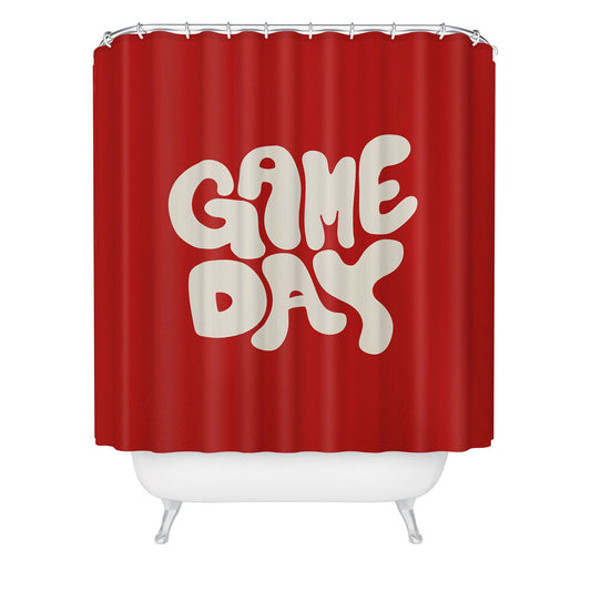 DENY Designs Gameday Red and White 1 Shower Curtain