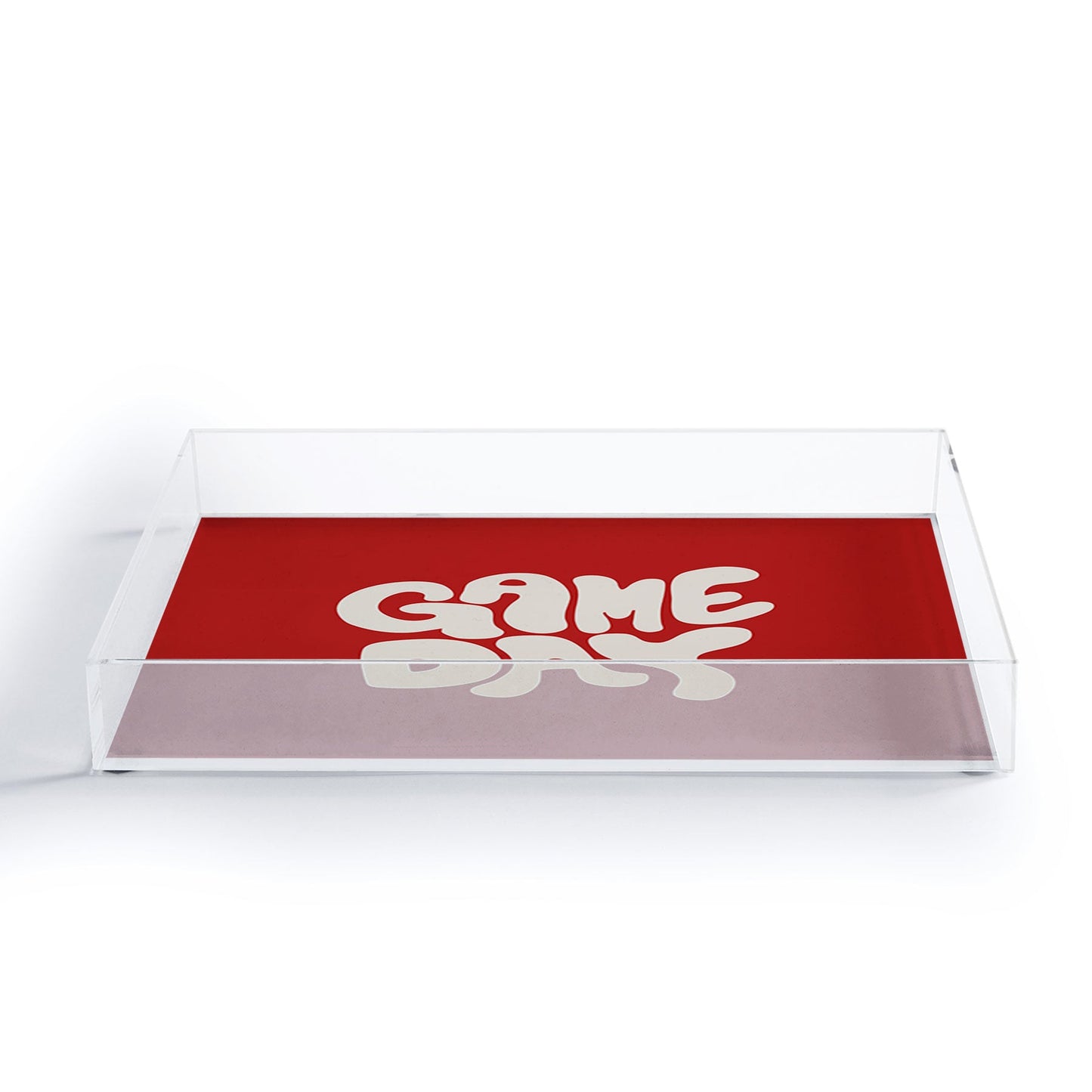 DENY Designs Gameday Red and White 1 Acrylic Tray