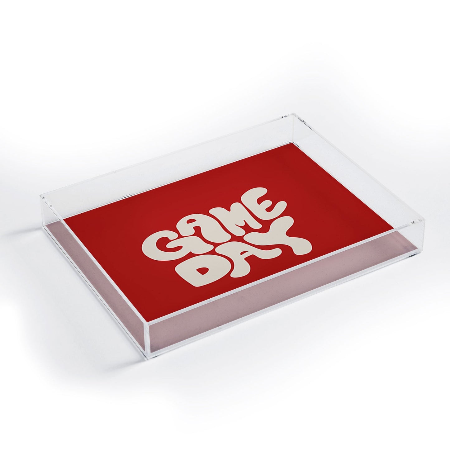 DENY Designs Gameday Red and White 1 Acrylic Tray