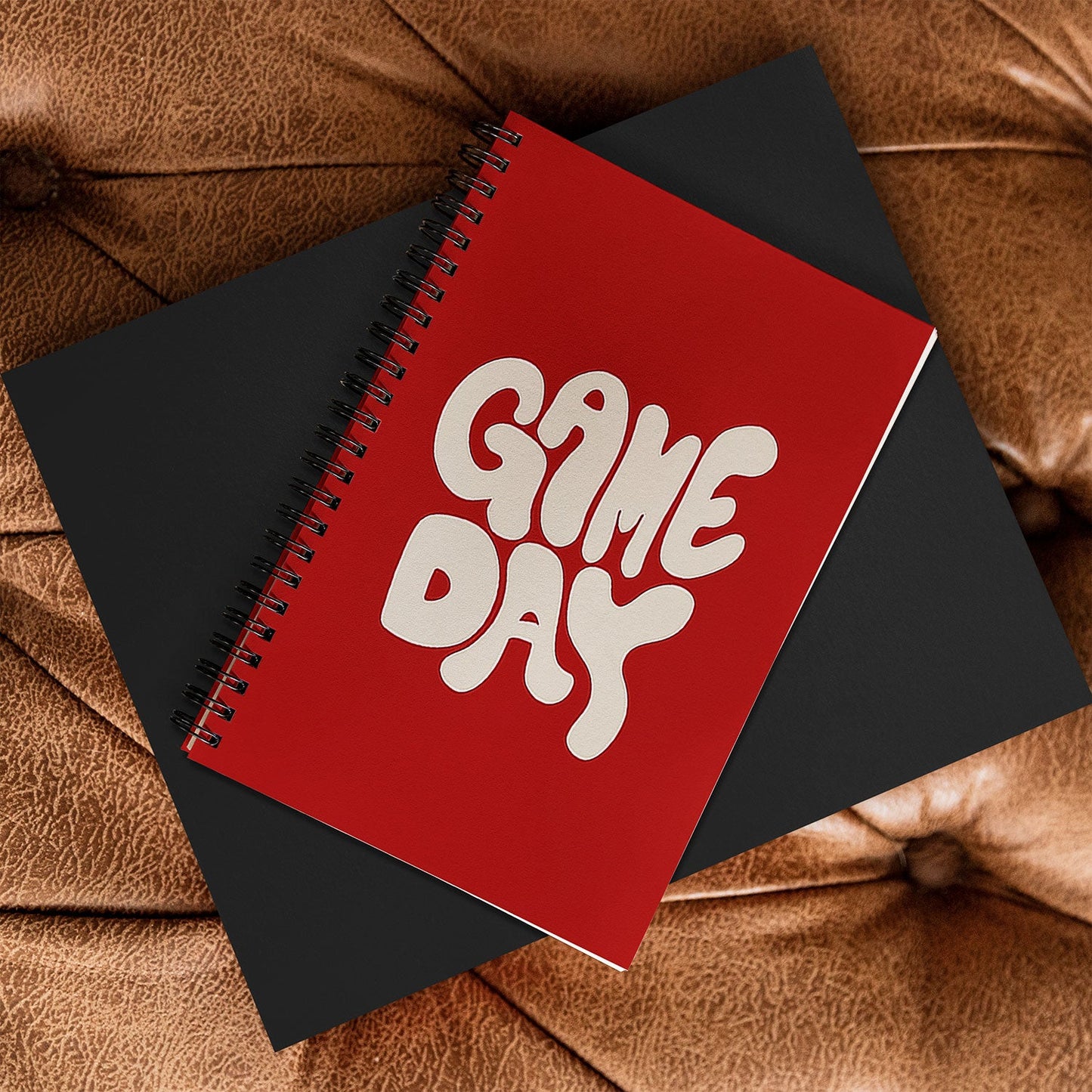 DENY Designs Gameday Red and White 1 Spiral Notebook