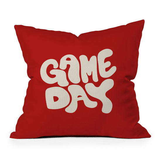 DENY Designs Gameday Red and White 1 Throw Pillow