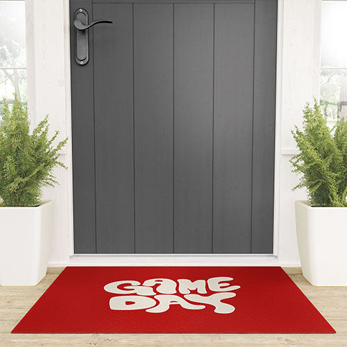 DENY Designs Gameday Red and White 1 Welcome Mat