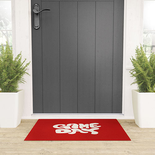 DENY Designs Gameday Red and White 1 Welcome Mat