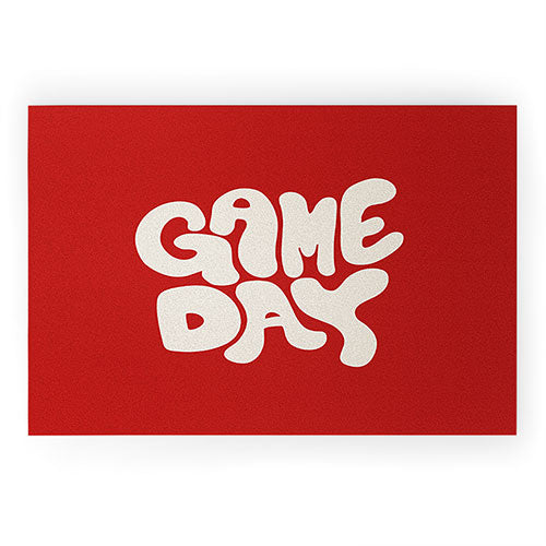DENY Designs Gameday Red and White 1 Welcome Mat