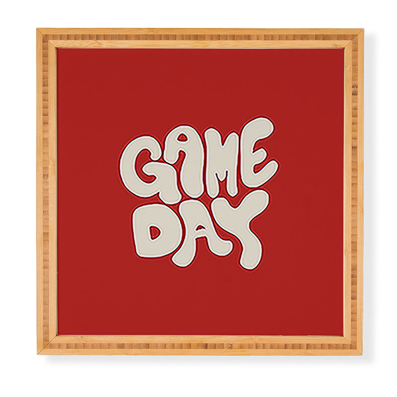 DENY Designs Gameday Red and White 1 Framed Wall Art