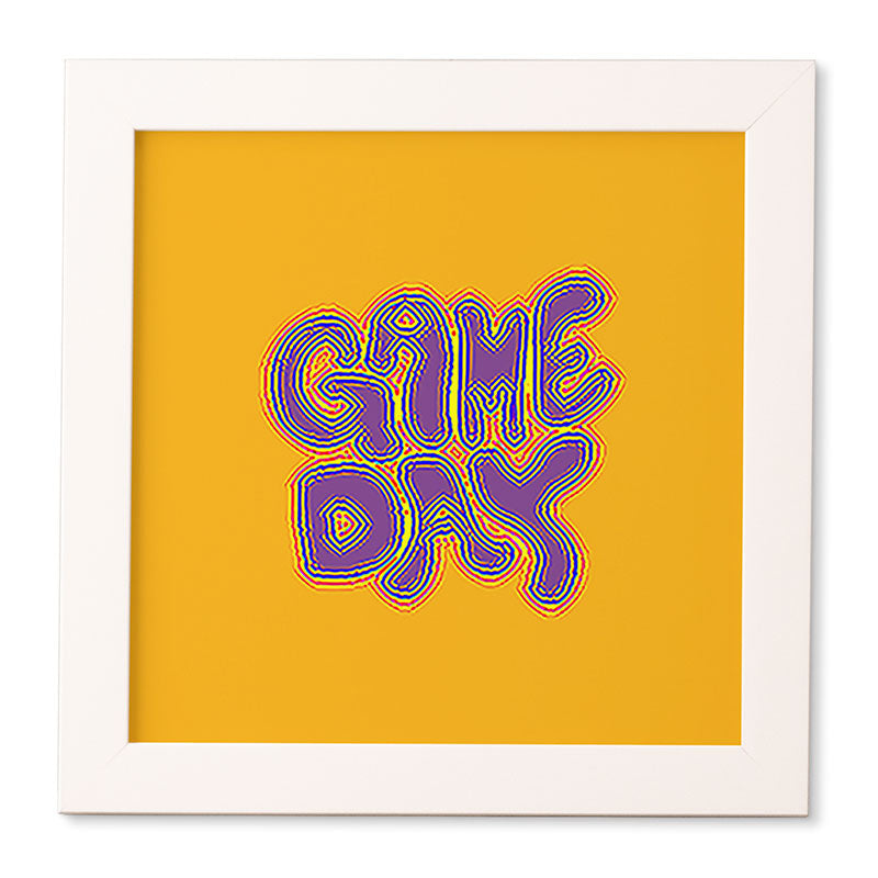 DENY Designs Gameday Yellow and Purple 1 Framed Wall Art