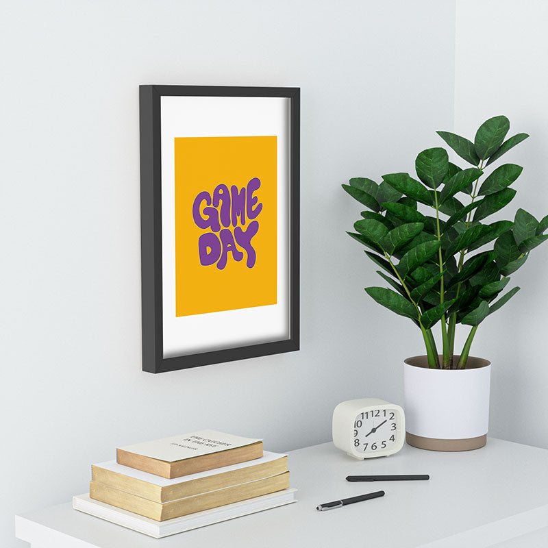 DENY Designs Gameday Yellow and Purple 1 Recessed Framing Rectangle