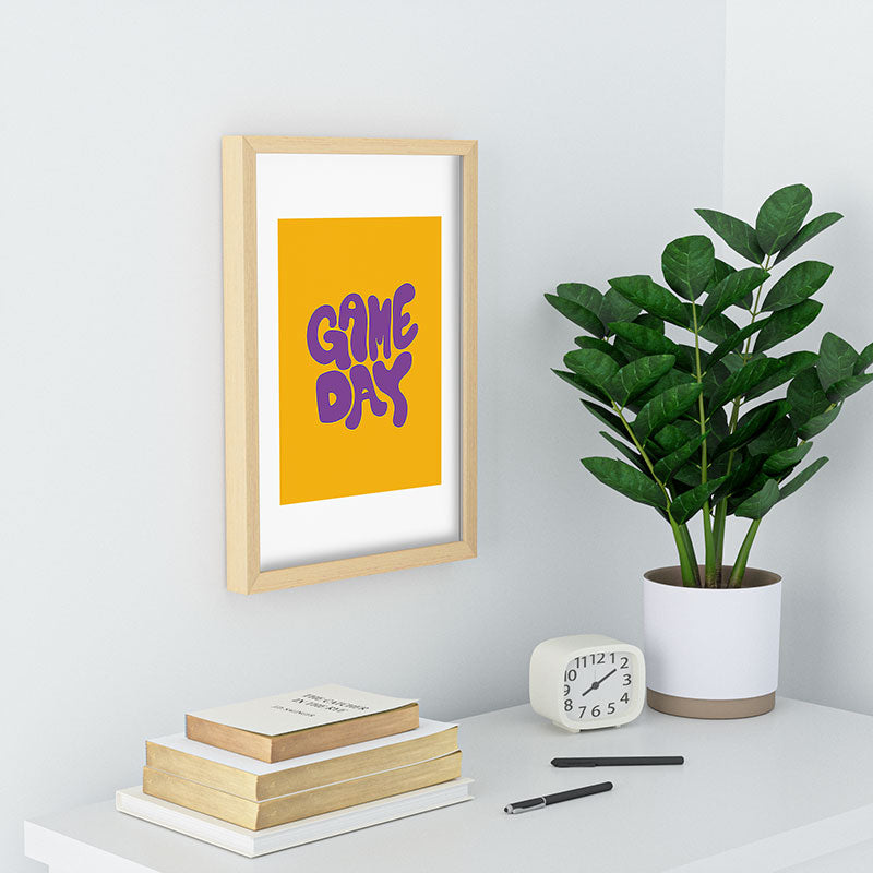 DENY Designs Gameday Yellow and Purple 1 Recessed Framing Rectangle