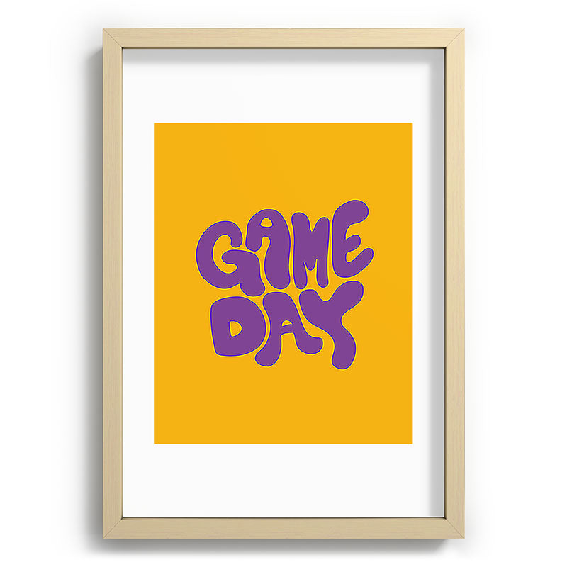 DENY Designs Gameday Yellow and Purple 1 Recessed Framing Rectangle