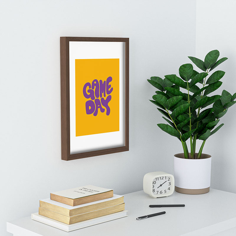 DENY Designs Gameday Yellow and Purple 1 Recessed Framing Rectangle