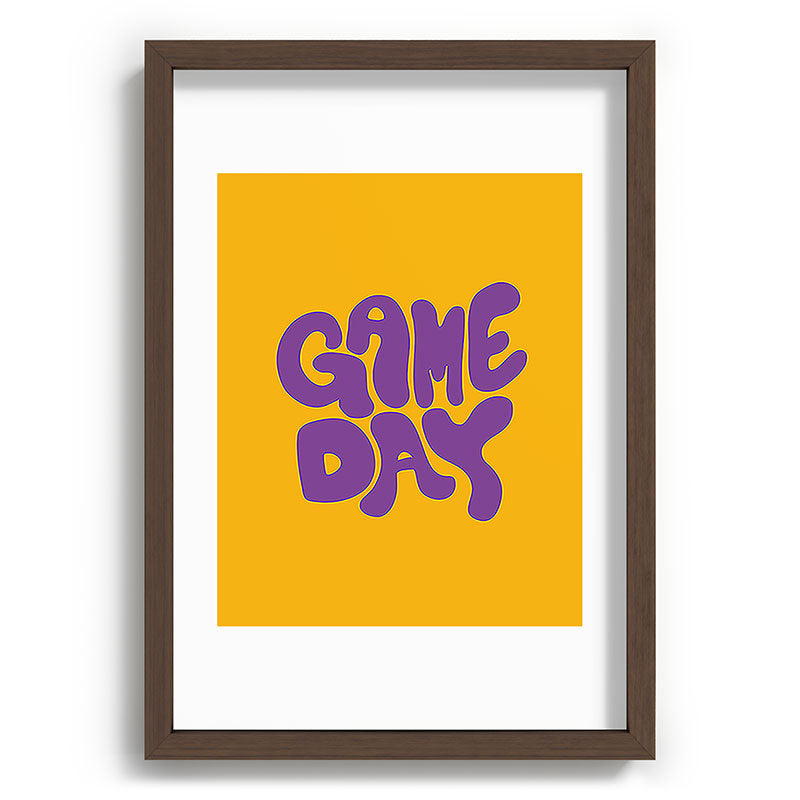 DENY Designs Gameday Yellow and Purple 1 Recessed Framing Rectangle