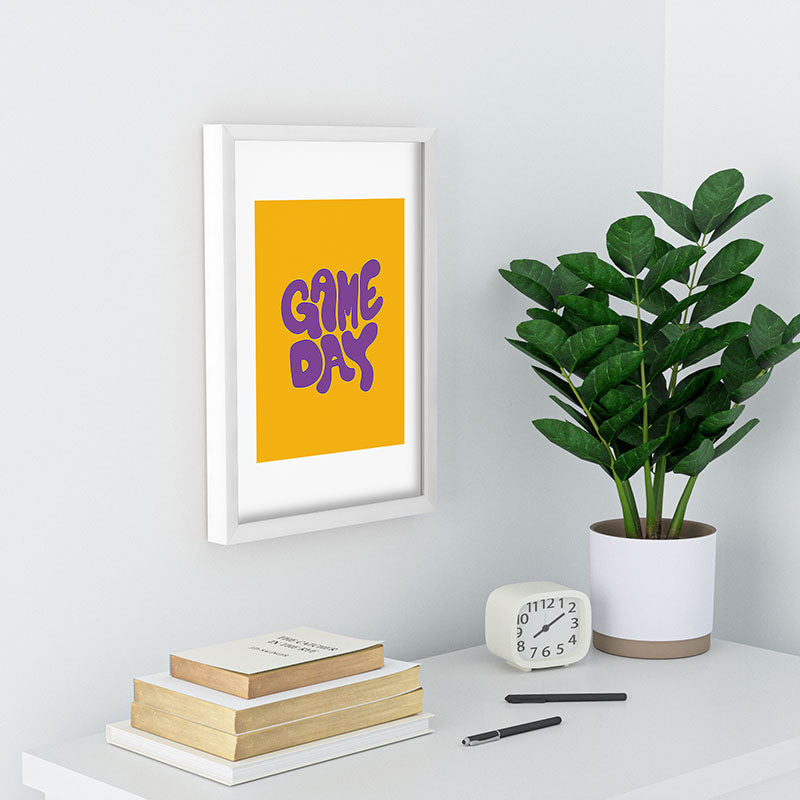 DENY Designs Gameday Yellow and Purple 1 Recessed Framing Rectangle