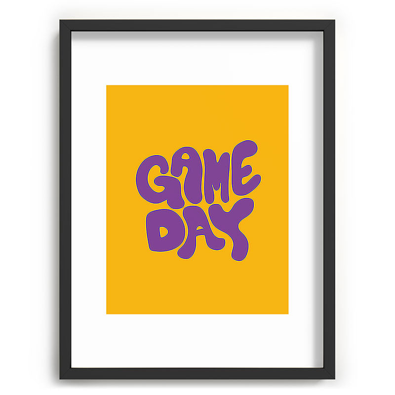 DENY Designs Gameday Yellow and Purple 1 Recessed Framing Rectangle
