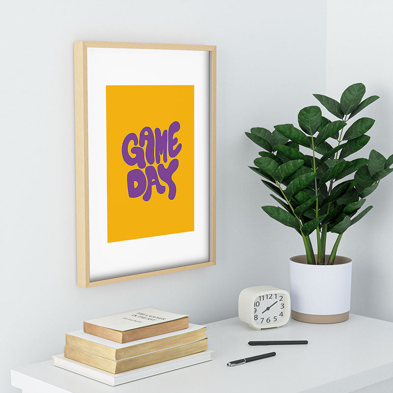 DENY Designs Gameday Yellow and Purple 1 Recessed Framing Rectangle