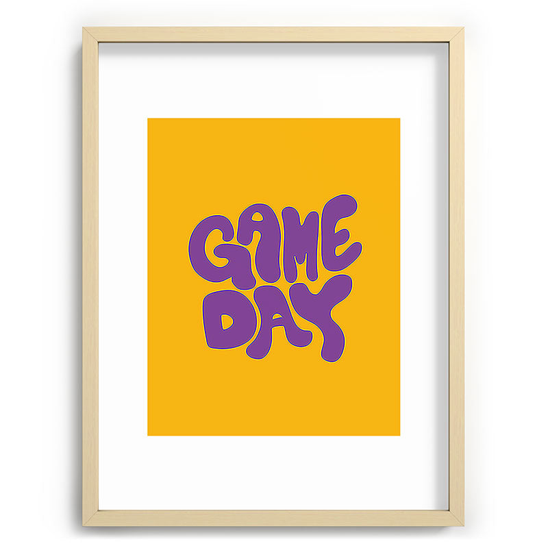 DENY Designs Gameday Yellow and Purple 1 Recessed Framing Rectangle