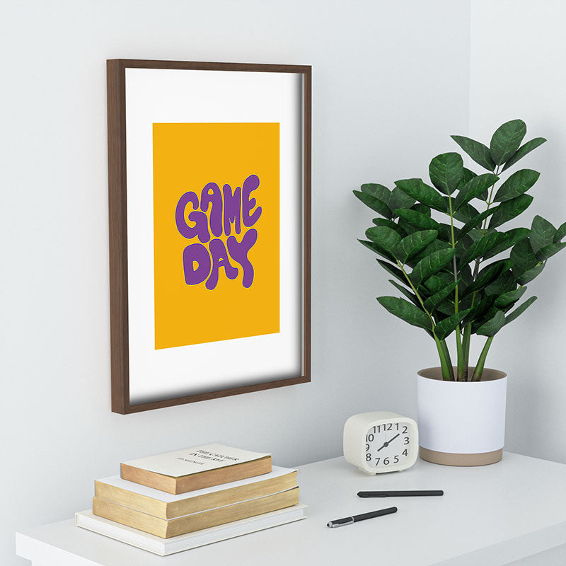 DENY Designs Gameday Yellow and Purple 1 Recessed Framing Rectangle