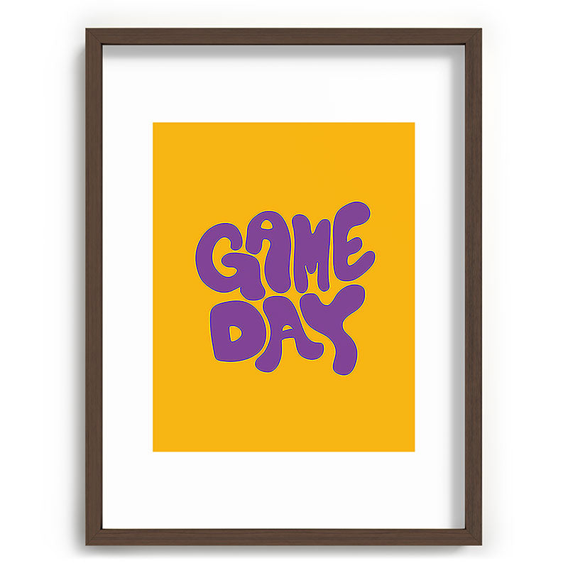 DENY Designs Gameday Yellow and Purple 1 Recessed Framing Rectangle