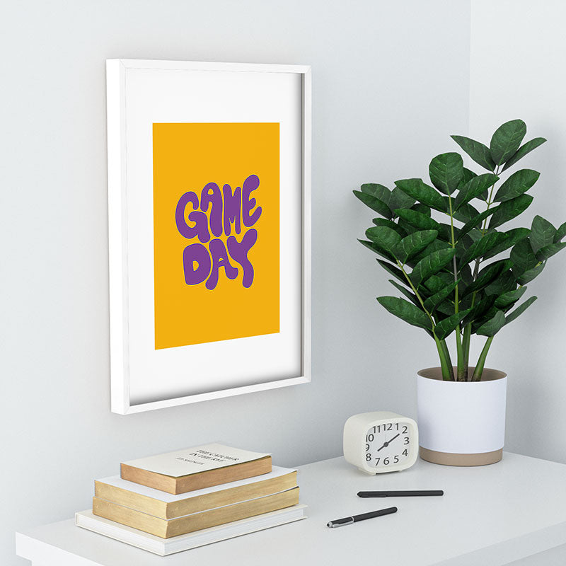 DENY Designs Gameday Yellow and Purple 1 Recessed Framing Rectangle