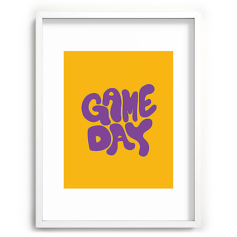 DENY Designs Gameday Yellow and Purple 1 Recessed Framing Rectangle