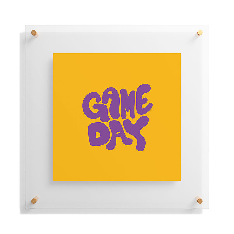DENY Designs Gameday Yellow and Purple 1 Floating Acrylic Print