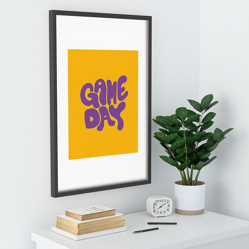 DENY Designs Gameday Yellow and Purple 1 Recessed Framing Rectangle