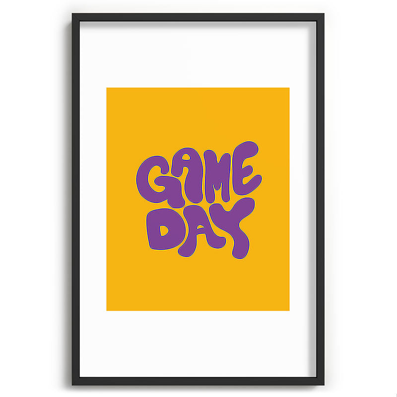 DENY Designs Gameday Yellow and Purple 1 Recessed Framing Rectangle