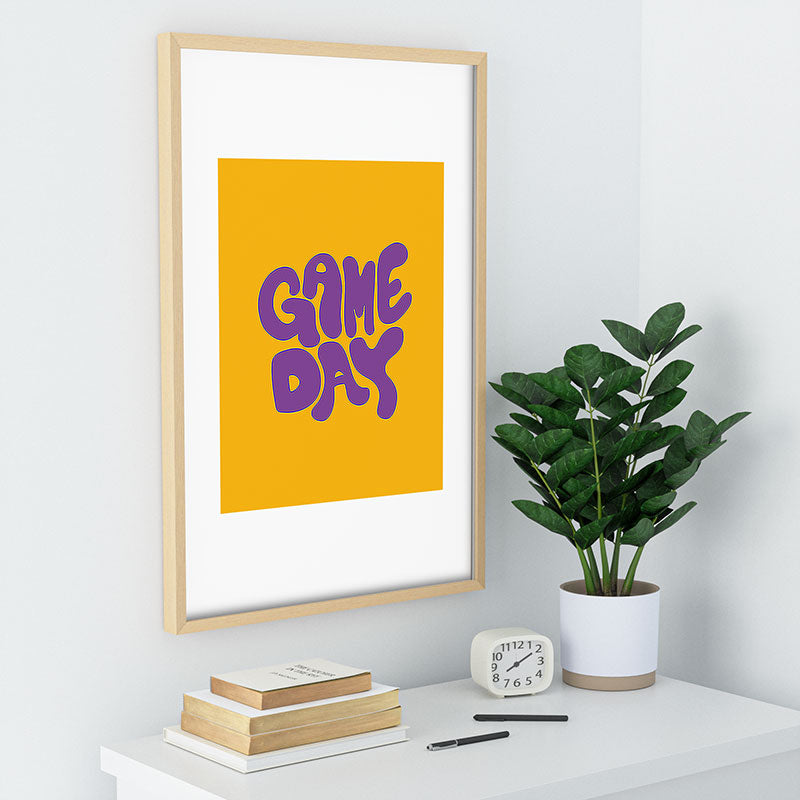 DENY Designs Gameday Yellow and Purple 1 Recessed Framing Rectangle