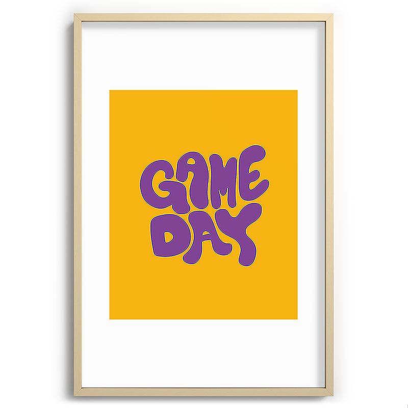 DENY Designs Gameday Yellow and Purple 1 Recessed Framing Rectangle