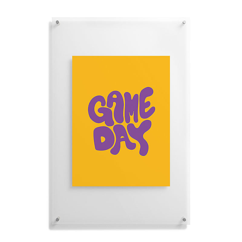 DENY Designs Gameday Yellow and Purple 1 Floating Acrylic Print