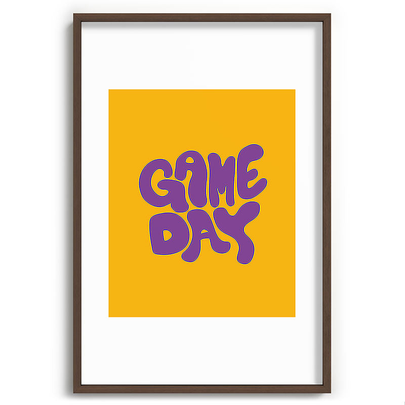 DENY Designs Gameday Yellow and Purple 1 Recessed Framing Rectangle