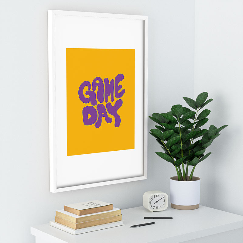 DENY Designs Gameday Yellow and Purple 1 Recessed Framing Rectangle