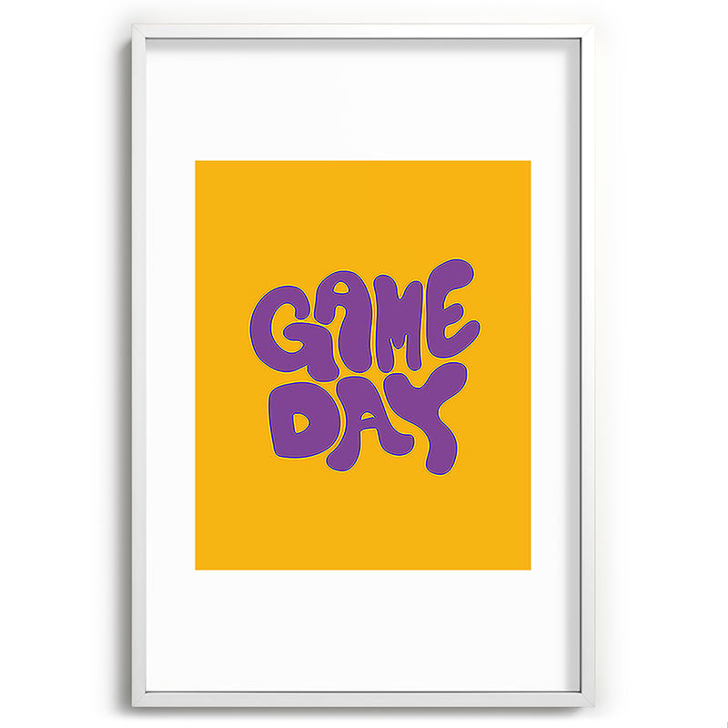 DENY Designs Gameday Yellow and Purple 1 Recessed Framing Rectangle