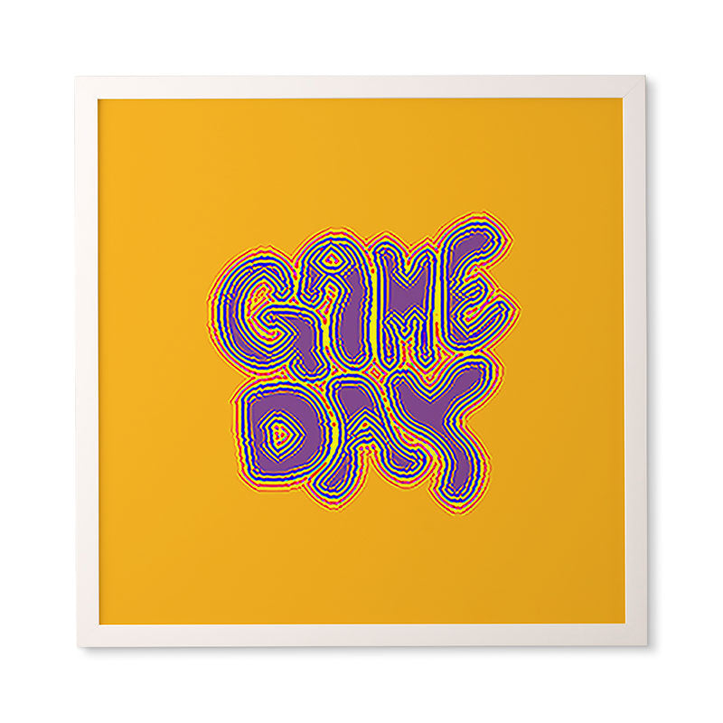 DENY Designs Gameday Yellow and Purple 1 Framed Wall Art