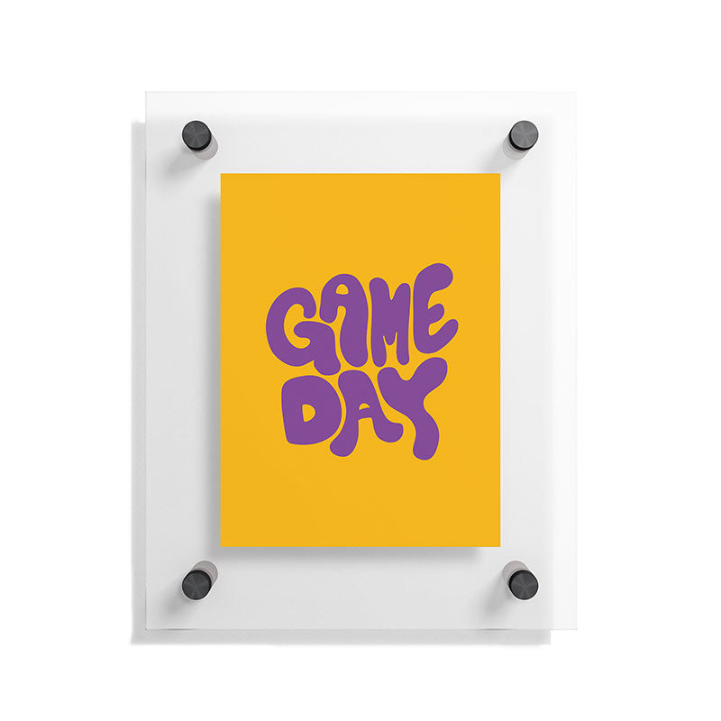 DENY Designs Gameday Yellow and Purple 1 Floating Acrylic Print