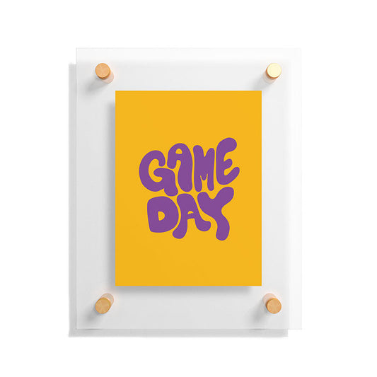 DENY Designs Gameday Yellow and Purple 1 Floating Acrylic Print