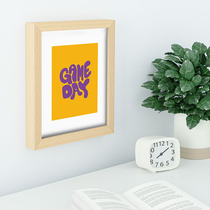 DENY Designs Gameday Yellow and Purple 1 Recessed Framing Rectangle
