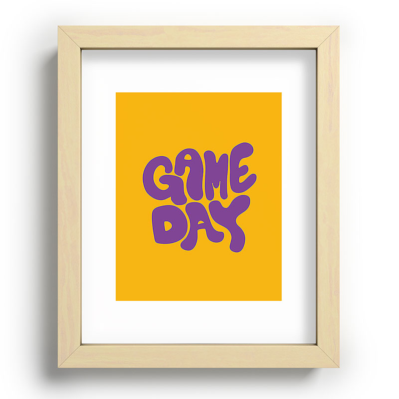 DENY Designs Gameday Yellow and Purple 1 Recessed Framing Rectangle