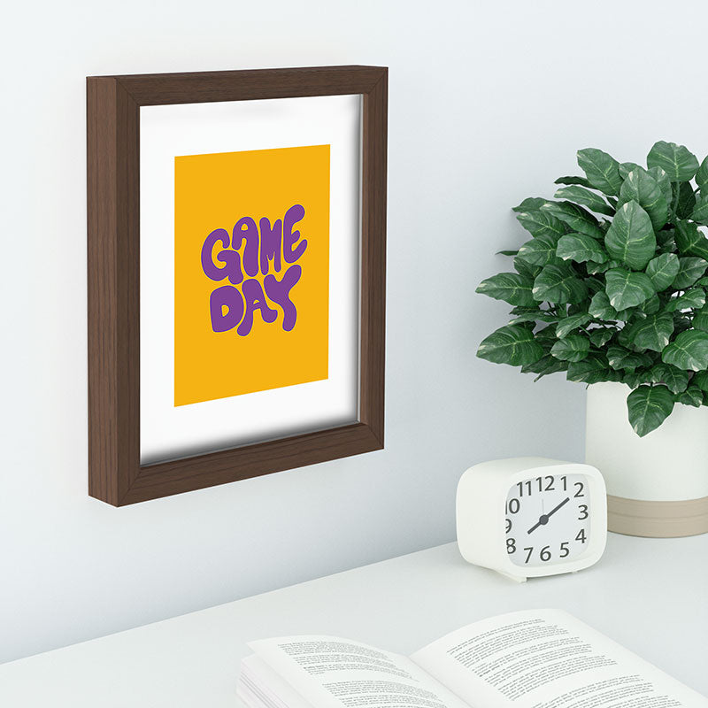 DENY Designs Gameday Yellow and Purple 1 Recessed Framing Rectangle