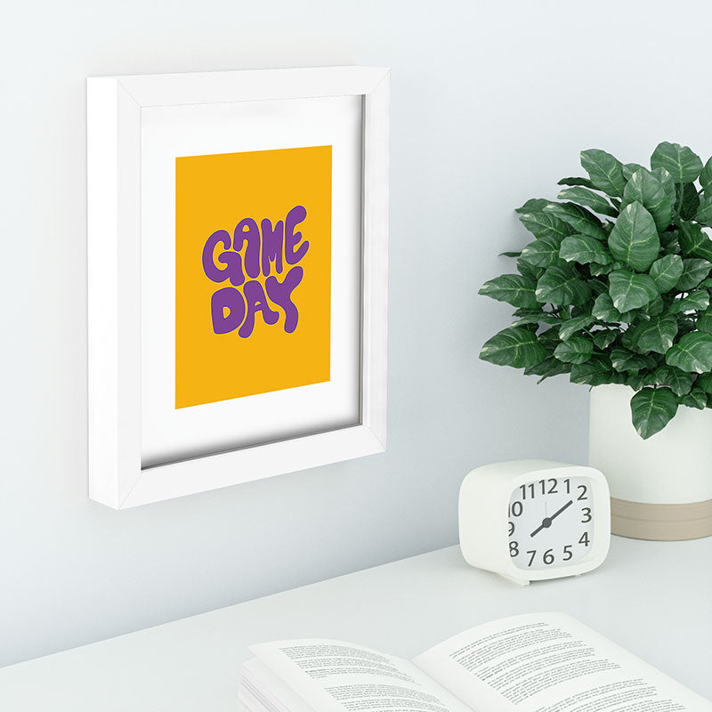 DENY Designs Gameday Yellow and Purple 1 Recessed Framing Rectangle
