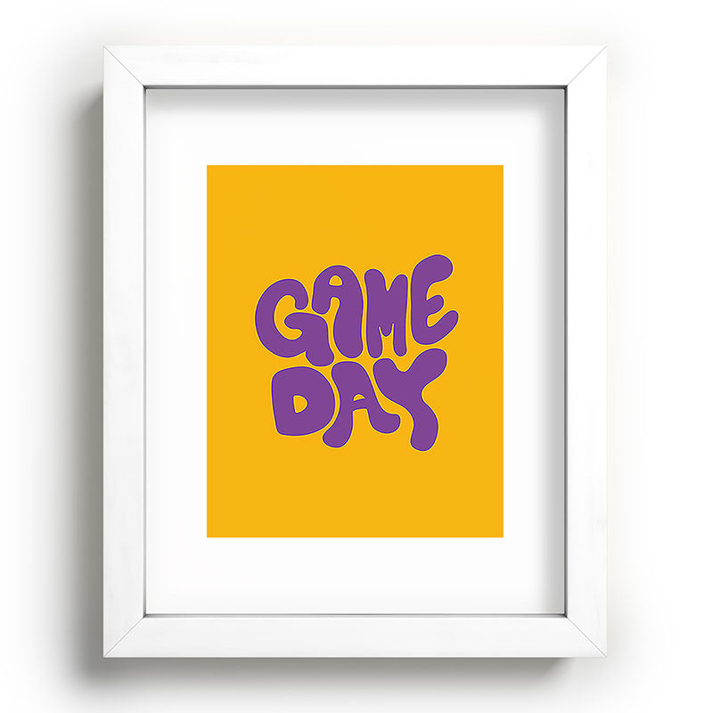DENY Designs Gameday Yellow and Purple 1 Recessed Framing Rectangle