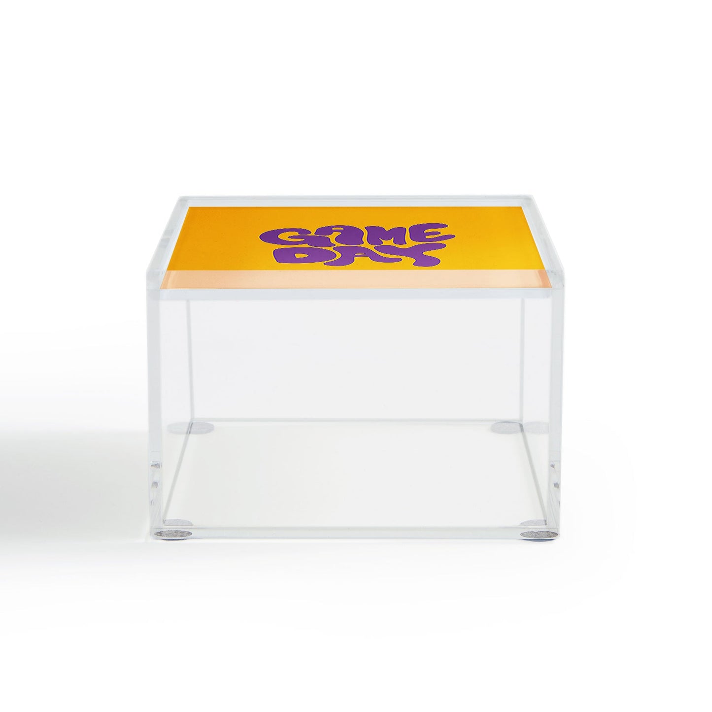 DENY Designs Gameday Yellow and Purple 1 Acrylic Box