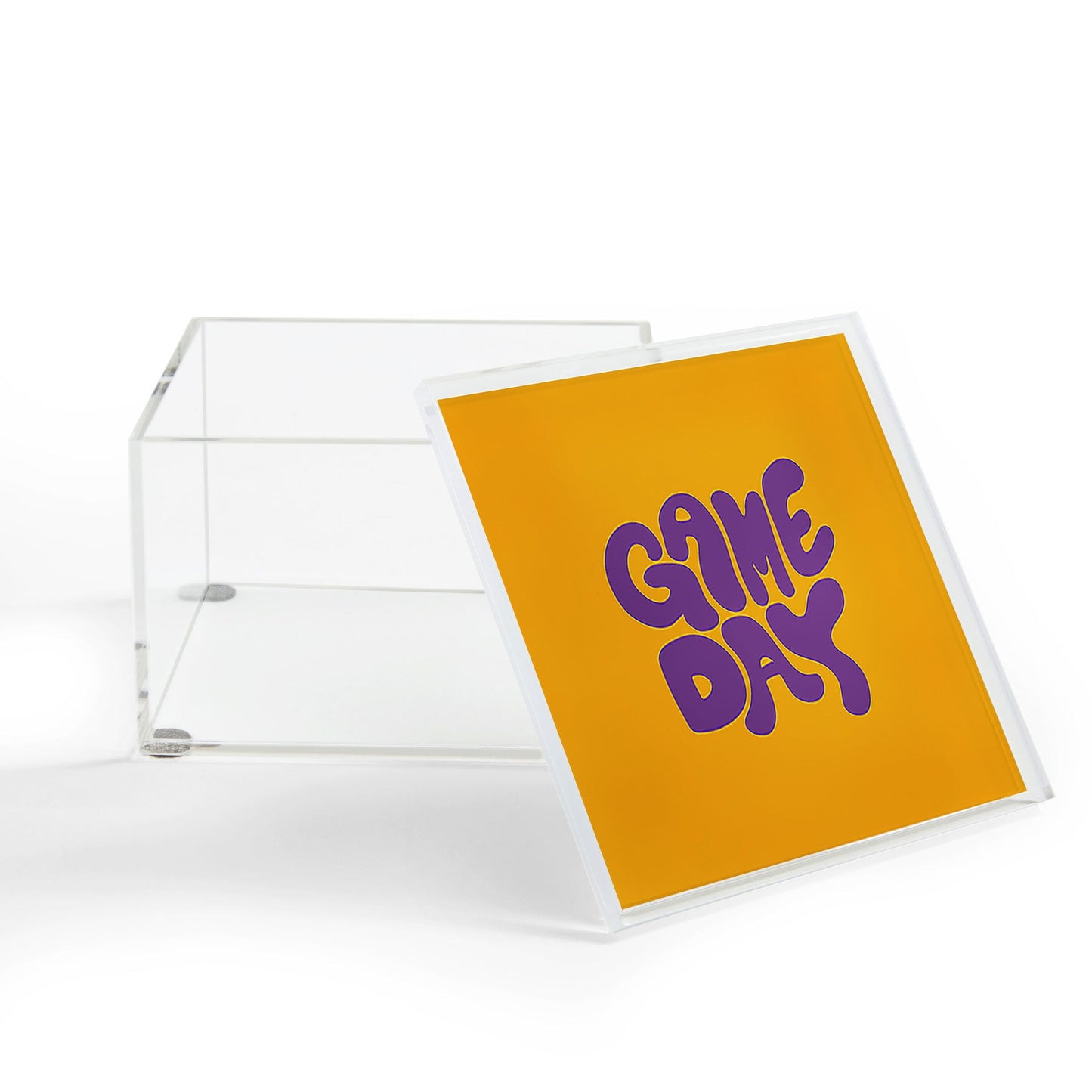 DENY Designs Gameday Yellow and Purple 1 Acrylic Box