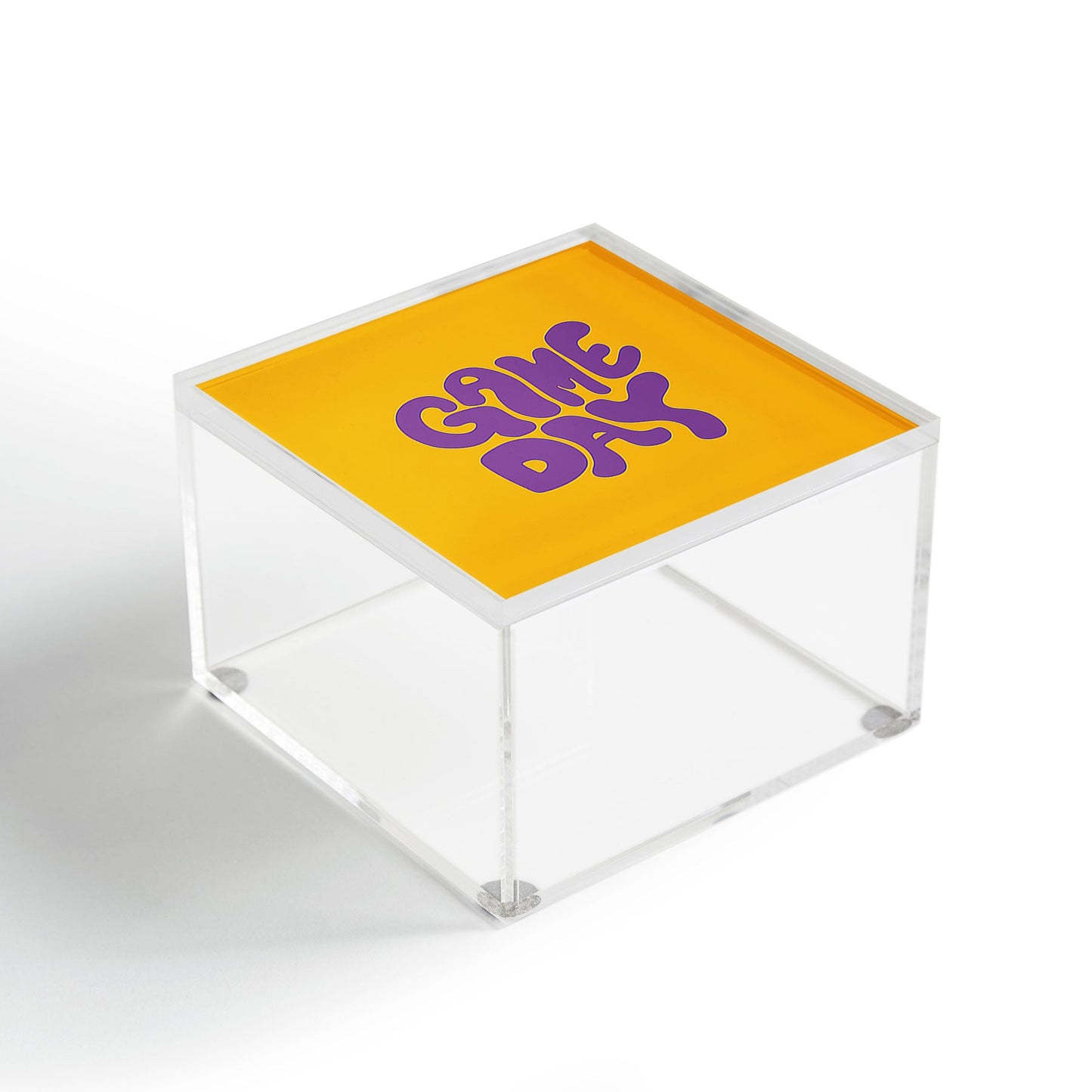 DENY Designs Gameday Yellow and Purple 1 Acrylic Box