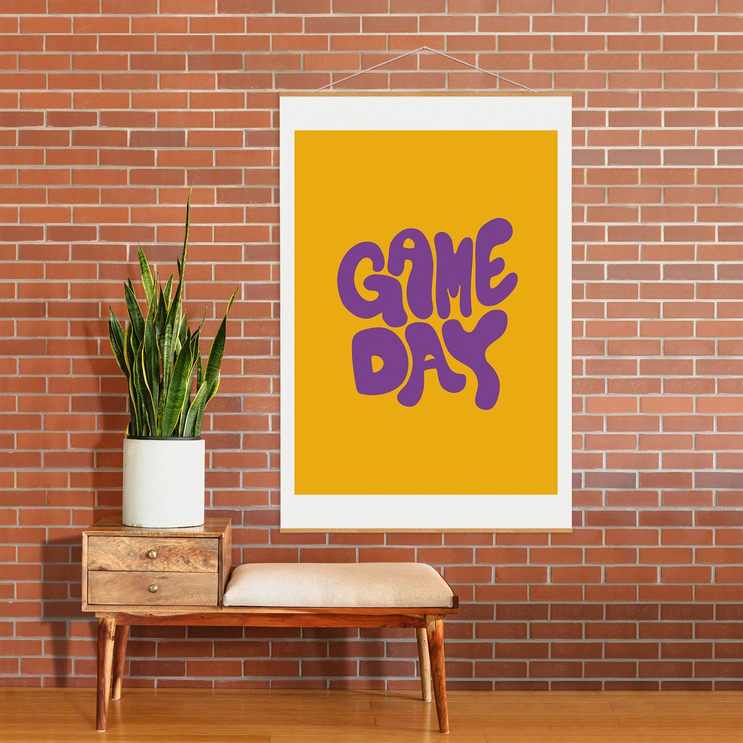DENY Designs Gameday Yellow and Purple 1 Art Print